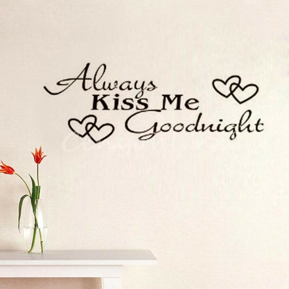 Waterproof Wall Sticker Always Kiss Me Vinyl Removable Wall Decorative Paper for Home Office DIY Wall Decoration