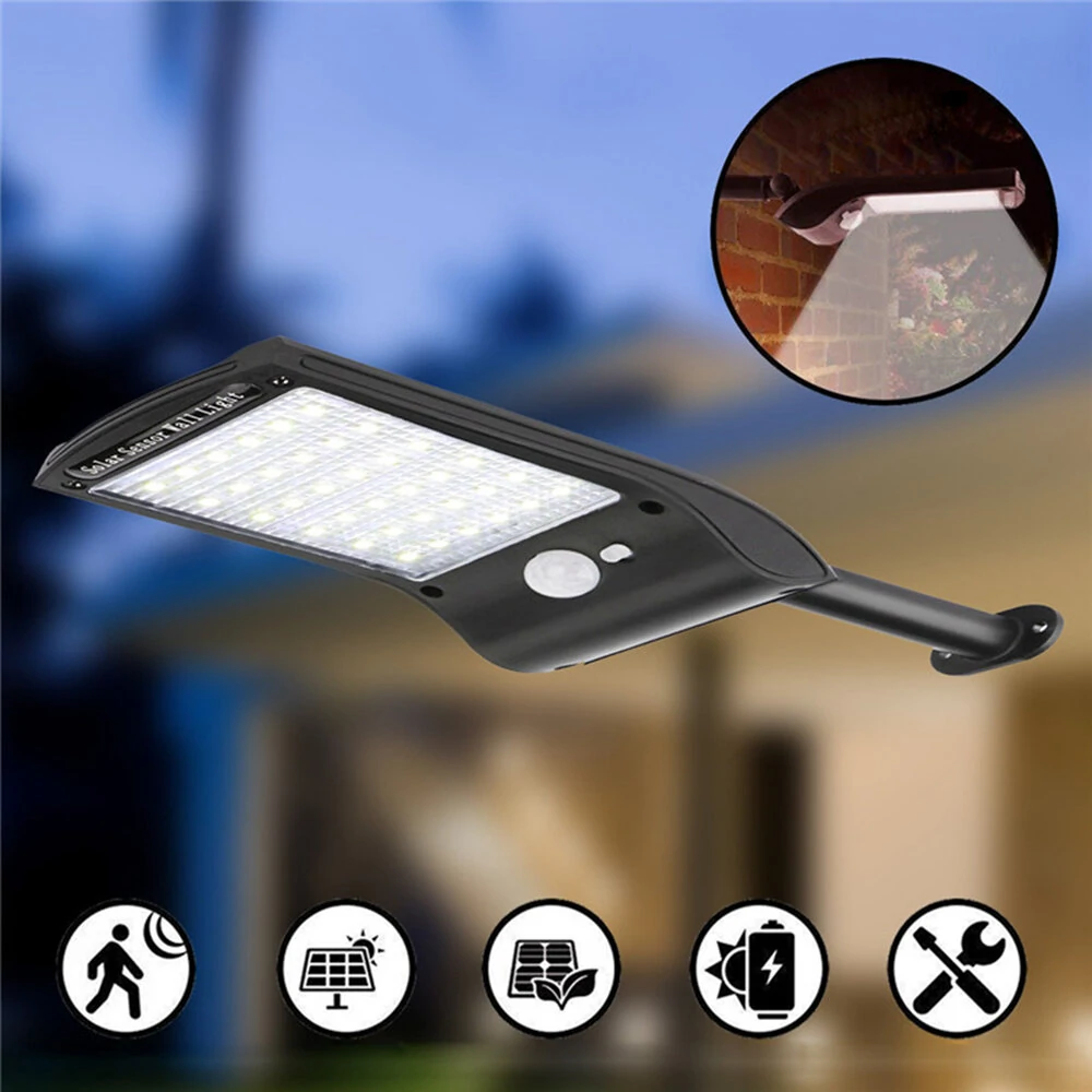 Güneş Enerjili 36 LED PIR Hareket Sensörü Su Geçirmez Sokak Güvenlik Sokak Işık Açık Bahçe için Duvar Lambası