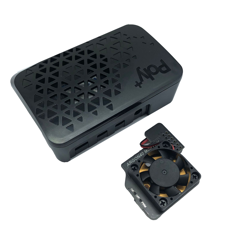 98 x 68 x 25mm ABS Heat Dissipation Case + Metal Fan Argon POLY Protective Box for Raspberry Pi 4B M