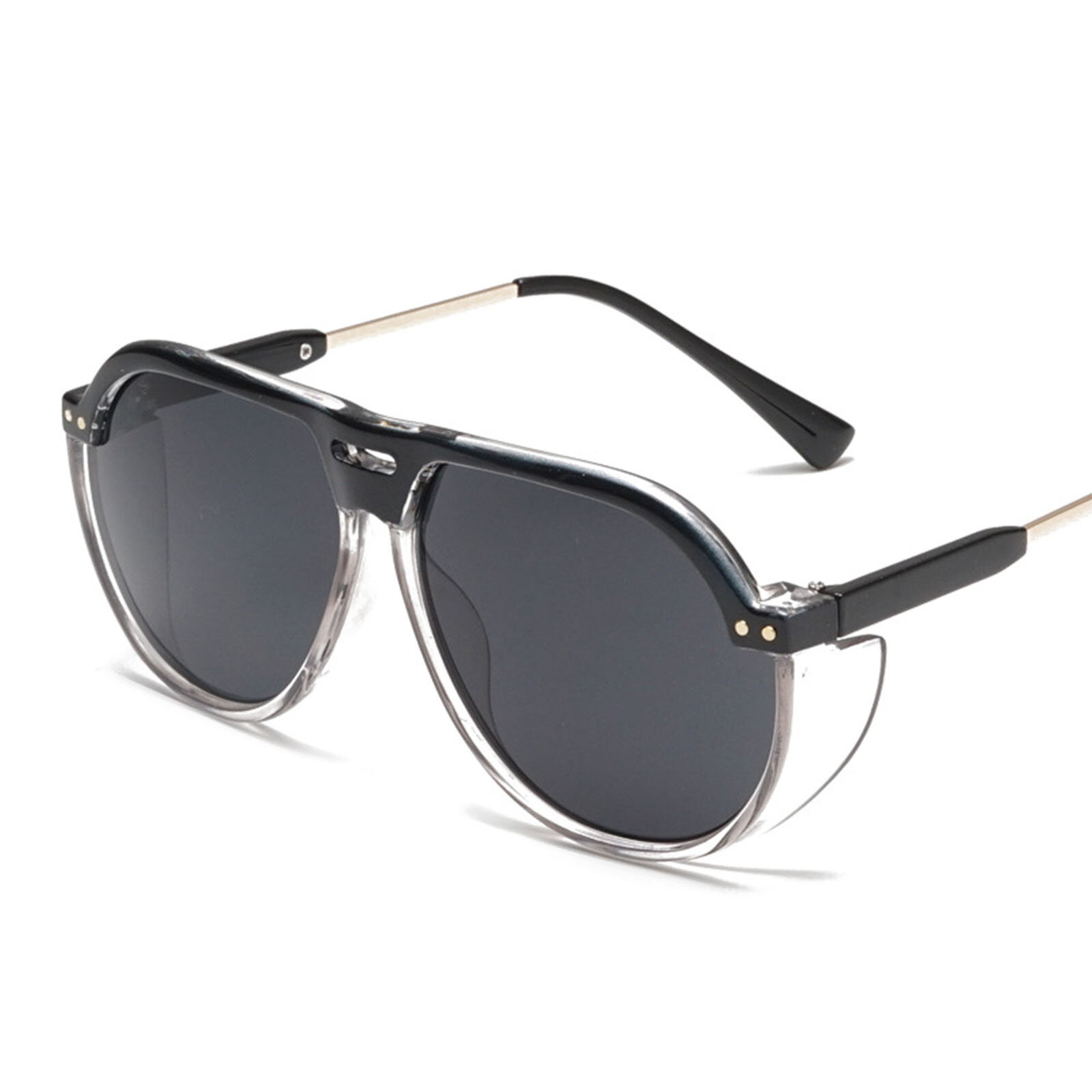 

Jassy Unisex Fashion Outdoor Large Frame D Shape Personality Double Bridge UV Protection Sunglasses