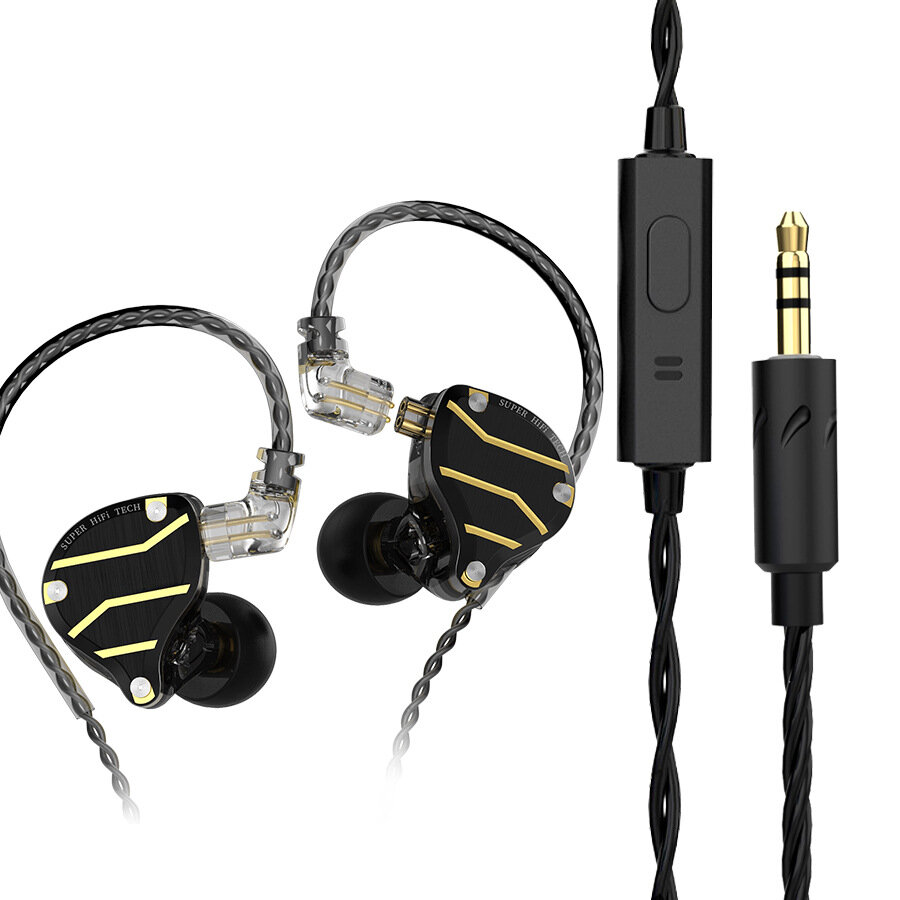 

QKZ ZXN 4BA+1DD Metal In-Ear Earphone Bass HiFi Headset Monitor Earbuds Noice Cancelling 3.5mm Wired Headphones with Mic