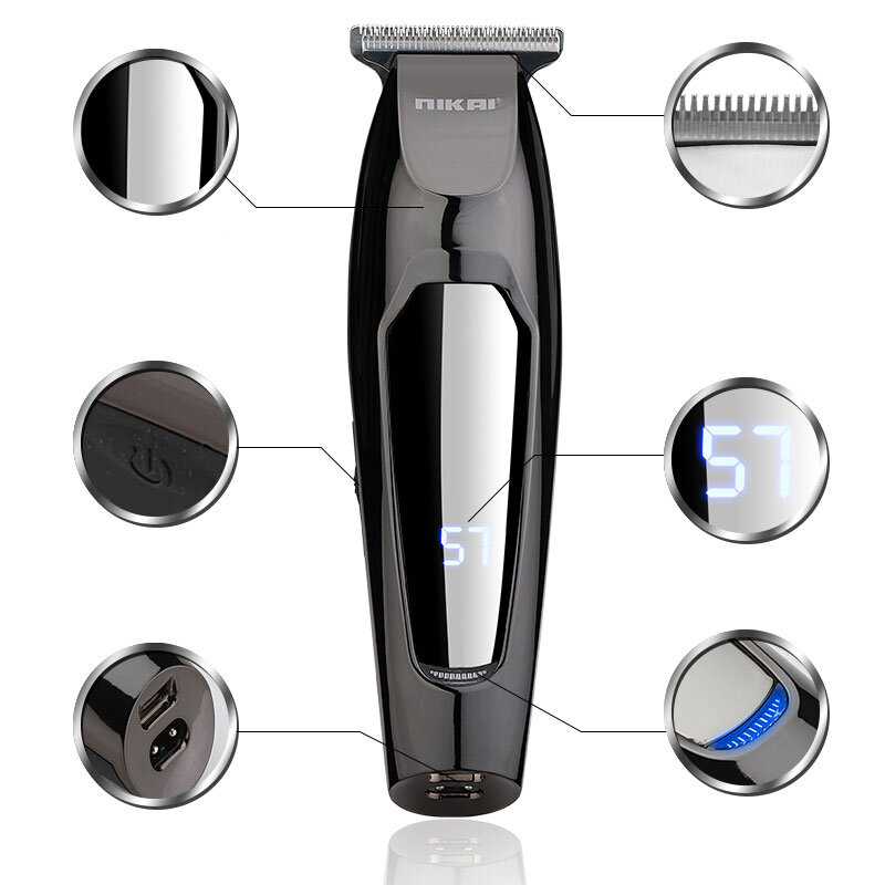 RESUXI NK-1879 Electric USB Charging Hair Clipper LCD Diaplay Sharp Fast Hair Clipper With 5 Limit CombsHair Trimmer