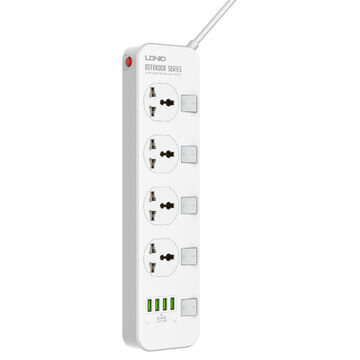 

LDNIO SC4408 2500W 10A Power Socket 4 Sockets 4 USB Socket Extension Power Strip Charger For iPhone 12 12Pro Max OnePlus