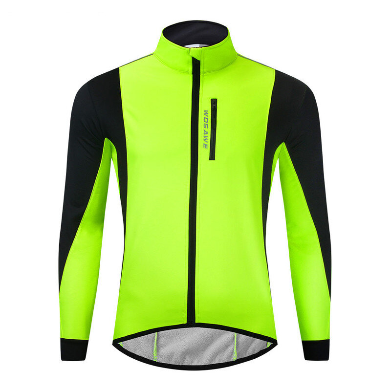 WOSAWE Cycling Jacket Winter Thermal Fleece Warm MTB Road Bike Clothing Windproof Waterproof Long Jersey Windbreaker