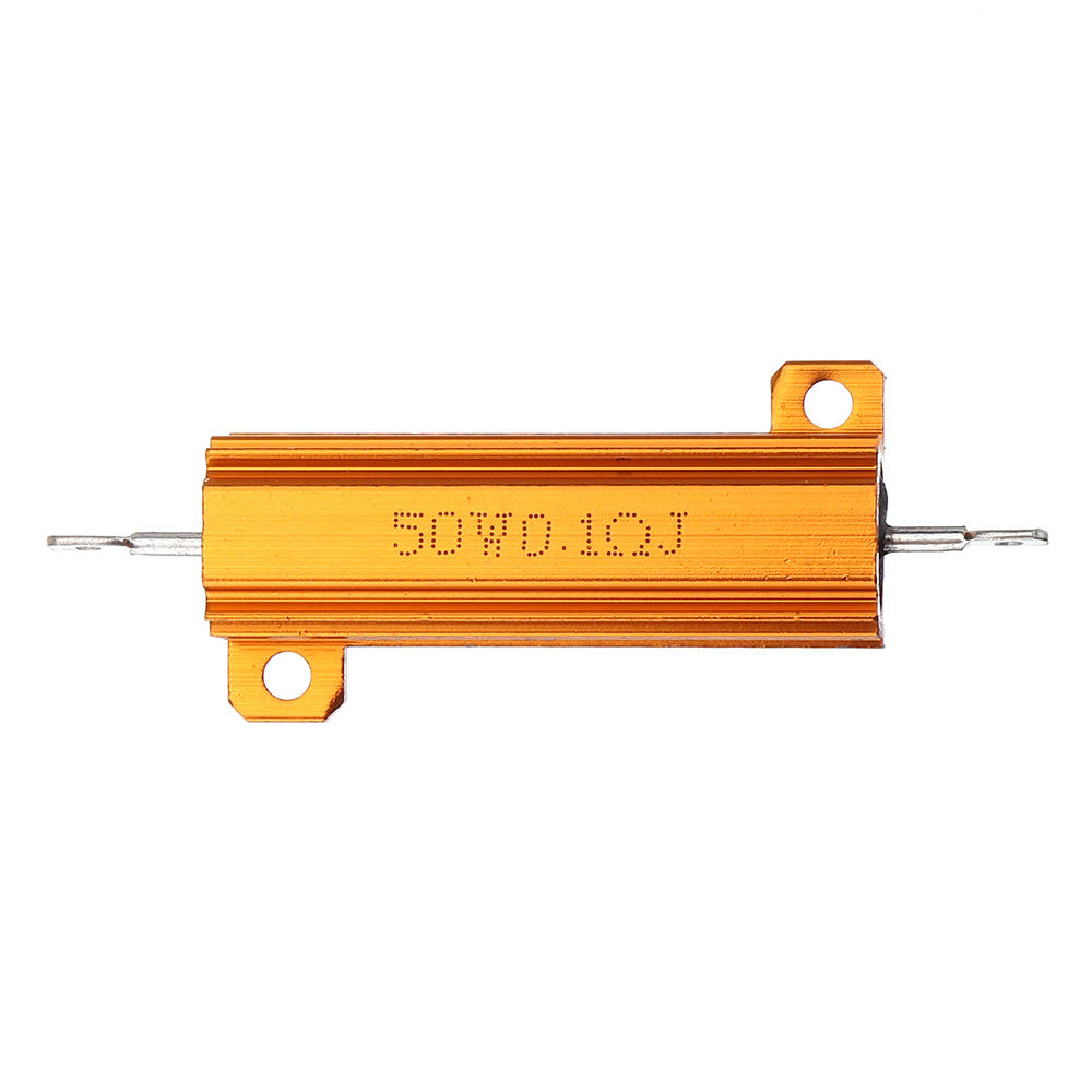 

10pcs RX24 50W 0.1R 0.1RJ Metal Aluminum Case High Power Resistor Golden Metal Shell Case Heatsink Resistance Resistor