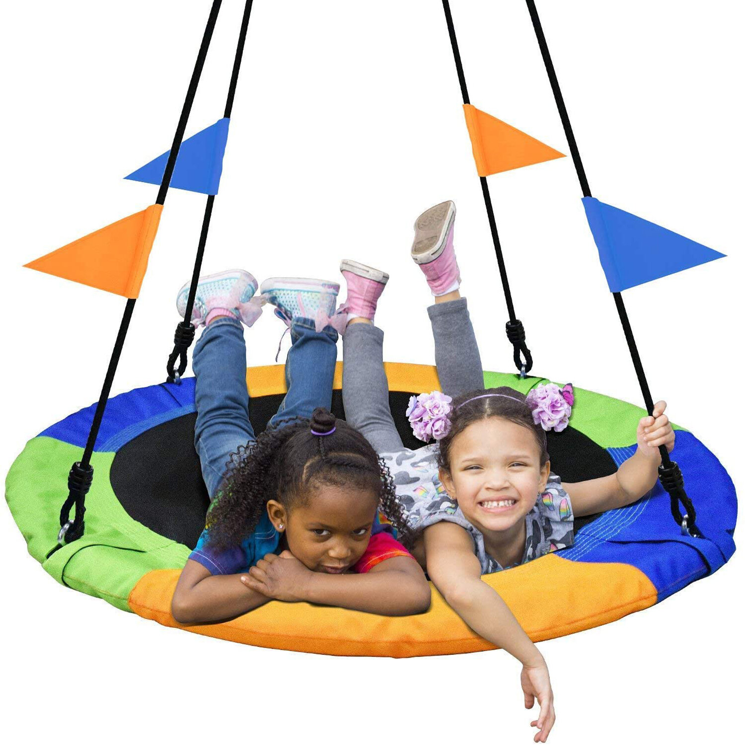 IPRee® 40 hüvelykes 900D Saucer Tree Swing 660lb súlykapacitással 2 állítható többszálú kötéllel Tartós kemping hintaszék gyermekeknek és felnőtteknek.