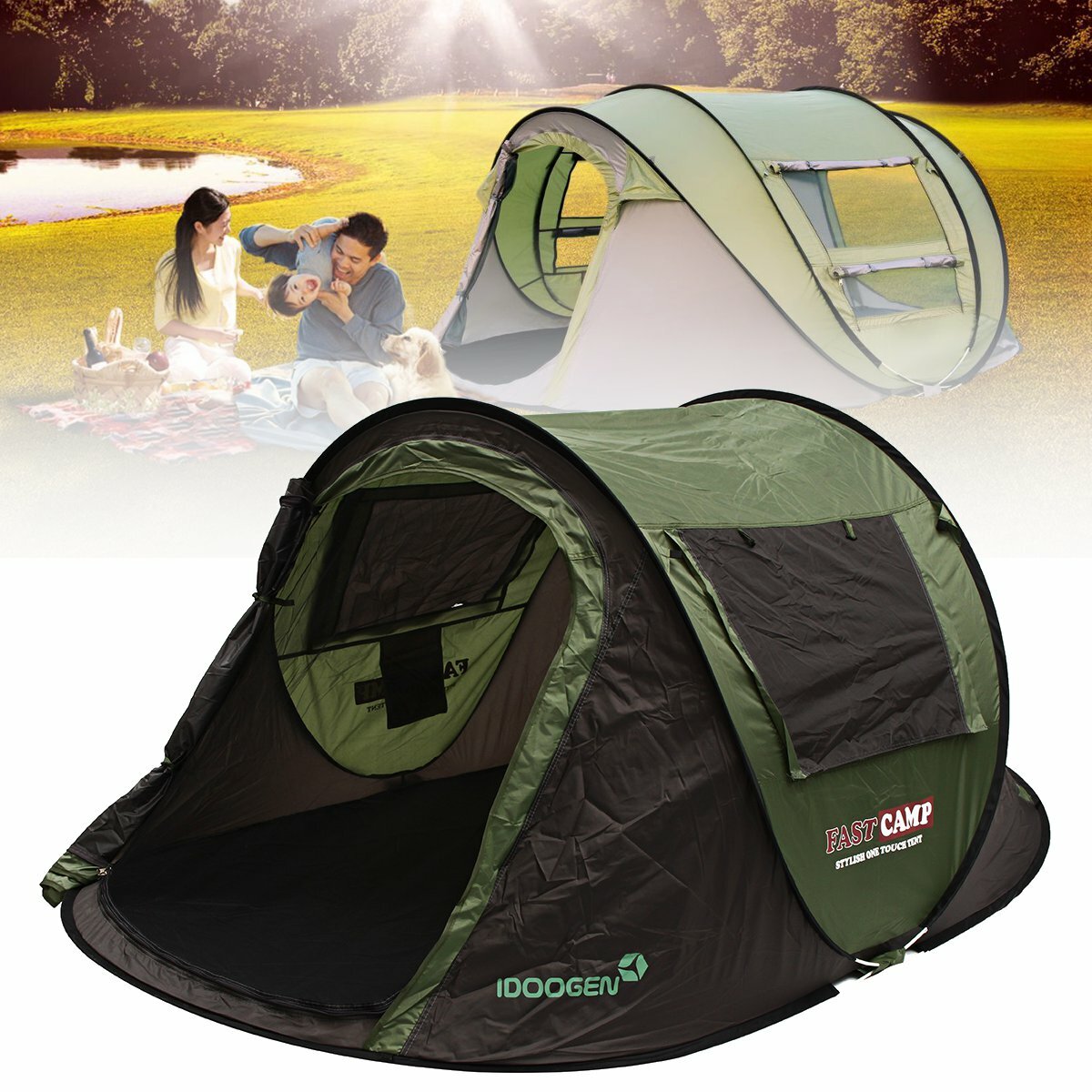 Automatyczna namiot automatyczny dla 5-8 osób, wodoodporny daszek przeciwsłoneczny, schronienie przed deszczem i cieniem na kempingu.