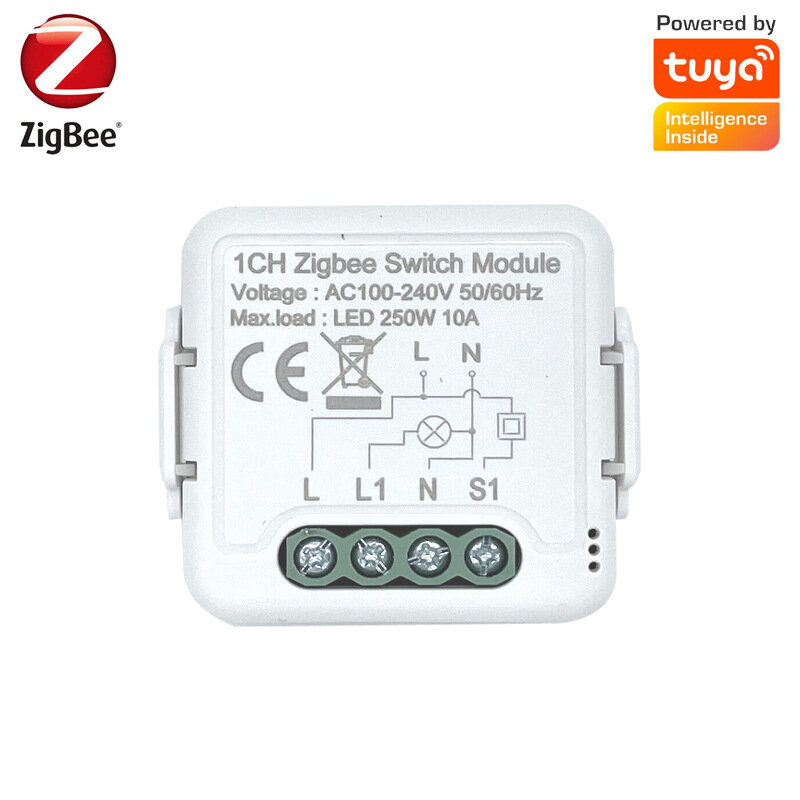 Tuya ZB 1CH Switch Mini On-off Device APP Mobile Phone Voice Control Module Works with Alexa Google Home