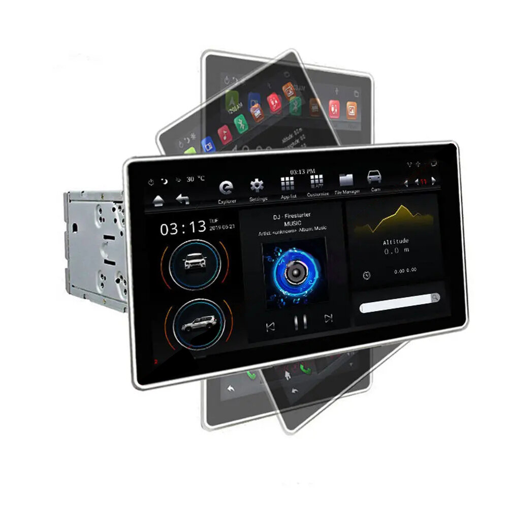 PX6 12.8インチAndroid 8.1カーステレオラジオ180度回転可能IPSタッチスクリーン4G + 32G GPS WIFI 3G 4G FM AMサポート車両バランス検出
