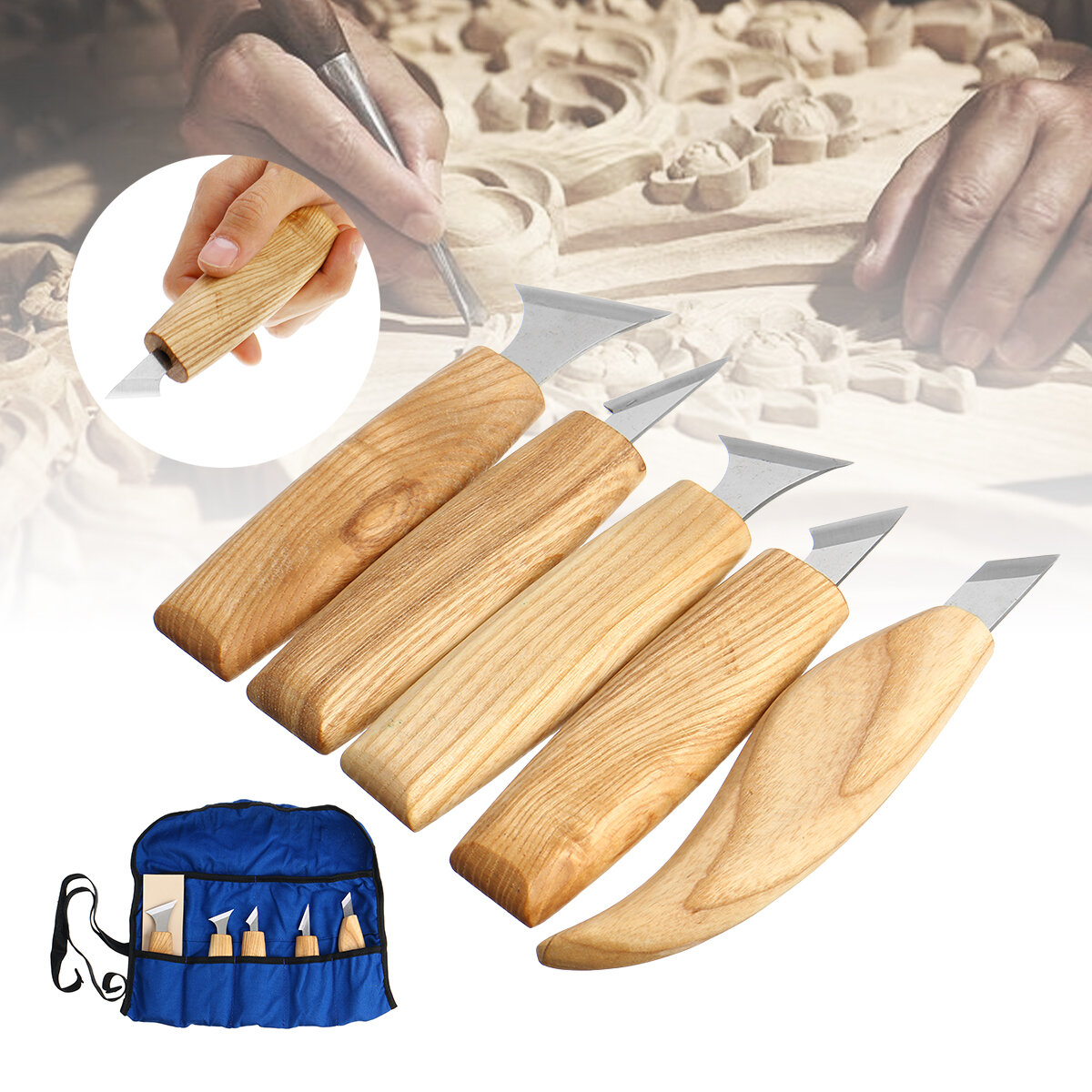 

8pcs Wood Carving Chisel Cutter Kit Woodworking Whittling Cutter Gouges Tool