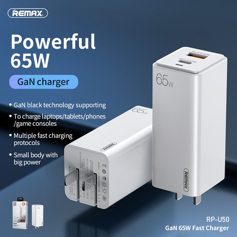 RP-U50 65W GaN PD3.0 QC3.0 Samsung GalaxyS21用高速充電充電アダプターNoteS20 ultra Huawei Mate40 P50 OnePlus 9 Pro for iPhone 12 Pro Max