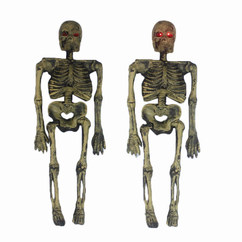 Halloween party home decoration luminous sound control skeleton honor scare scene props toys