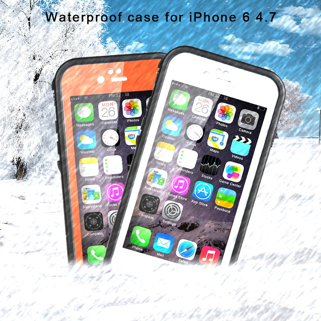 ELEGIANT for iPhone 6 4.7 inch Waterproof Case Transparent Touch Screen Shockproof Full Cover Protec