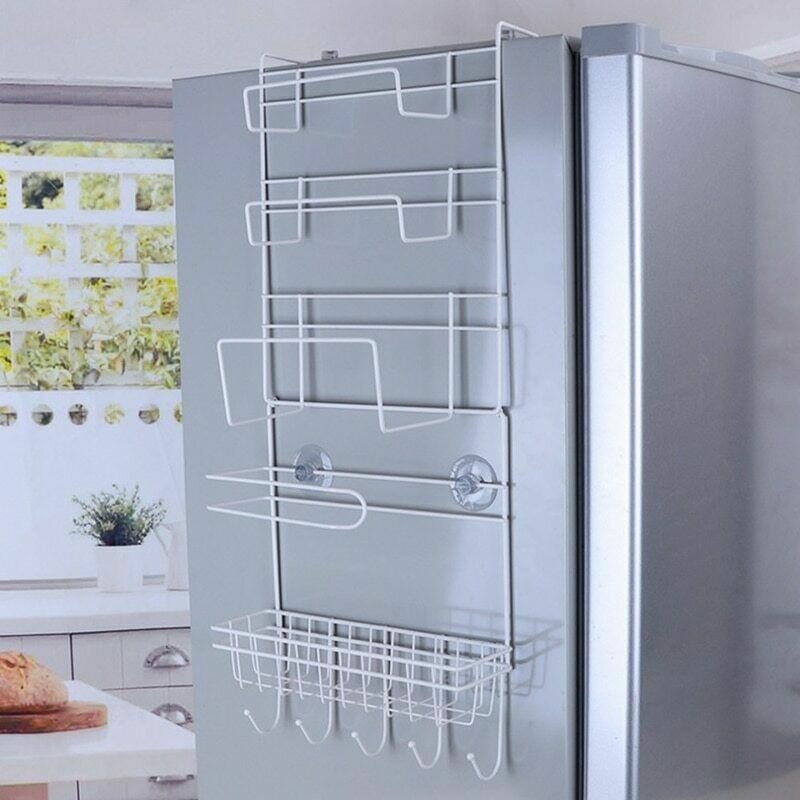 5 طبقات متعددة الأغراض الثلاجة الجدار تخزين الرف رف المطبخ متعدد الطبقات تنظيم الجرف