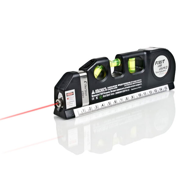 

DX-013 Multipurpose Laser Level Horizontal Vertical Measure Tape Aligner Ruler 3 Bubbles