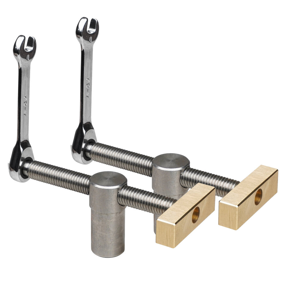 

1/2PCS Ganwei 19MM/20MM Woodworking Table Vice Clamp Tiger Clamp and Lock Set with Brass and Stainless Steel Ratchet for