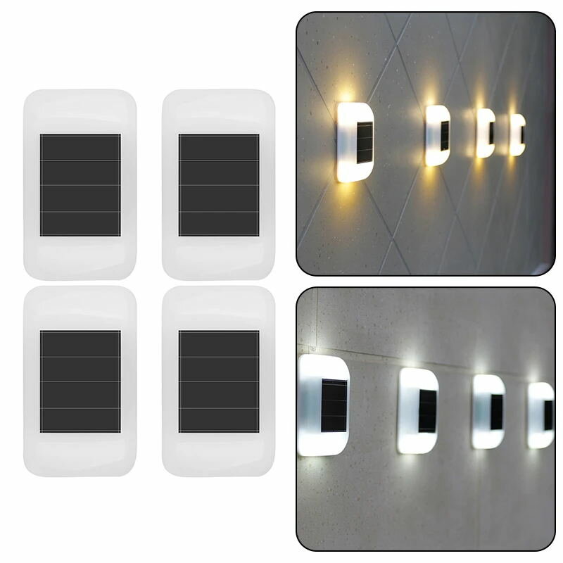 4 stuks LED-buitenwandlamp Solar Waterdichte LED-tuinverlichting Buitenverlichting voor Huis Tuin Binnen Thuis Deco