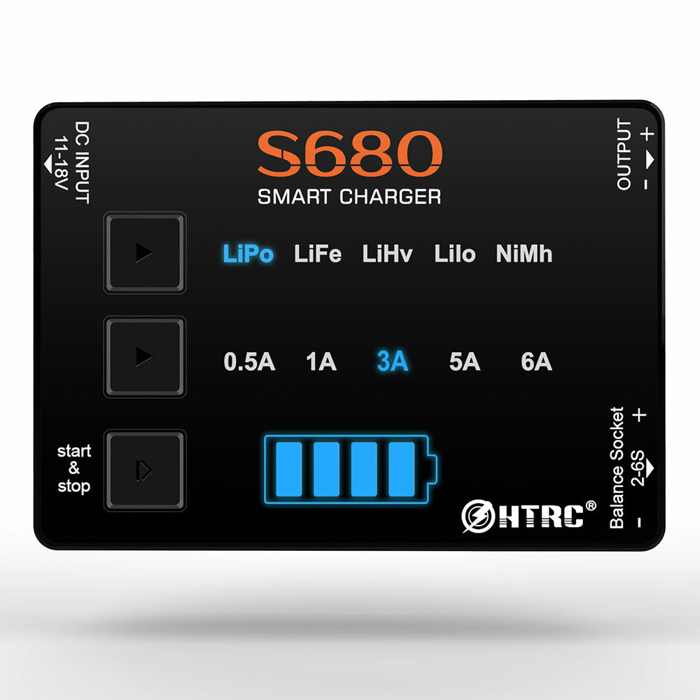 HTRC S680 80W 6A AC naar DC Mini RC LiPo Oplader Voor 1-6s Lipo/LiFe/LiHv/Lilon/1-15S Nimh Batterij 