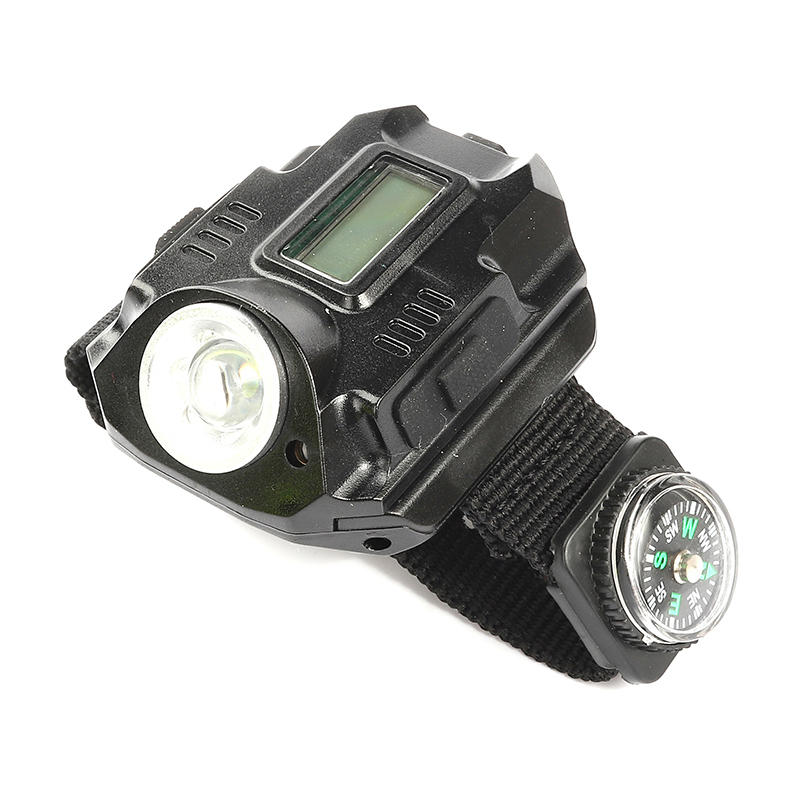 XANES3in1MultifunctioneelLED-horloge voor buitenverlichting Zaklamp Kompas Laserlicht Fiet