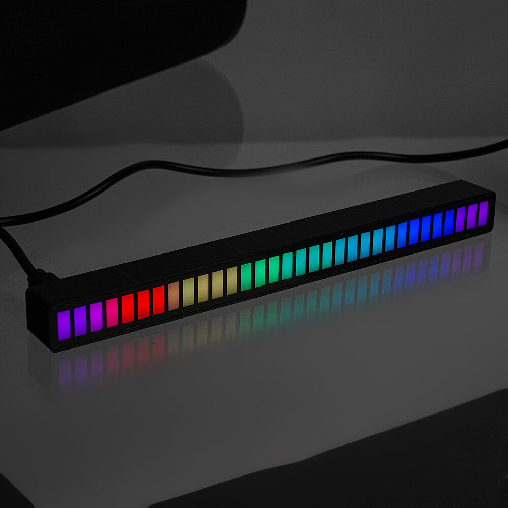 DC 5V Ophaalniveau Sfeer Licht Auto-interieur Modificatie Desktop Audiospectrum RGB Spraakbesturing