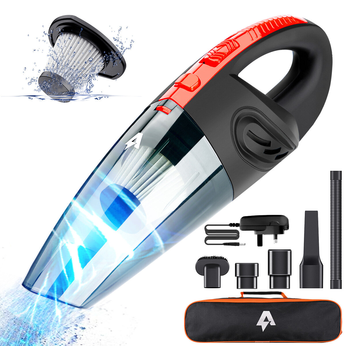 AUDEW Rechargeable 3500PA Mini Cordless Handheld Car Vacuum Cleaner for Car Home