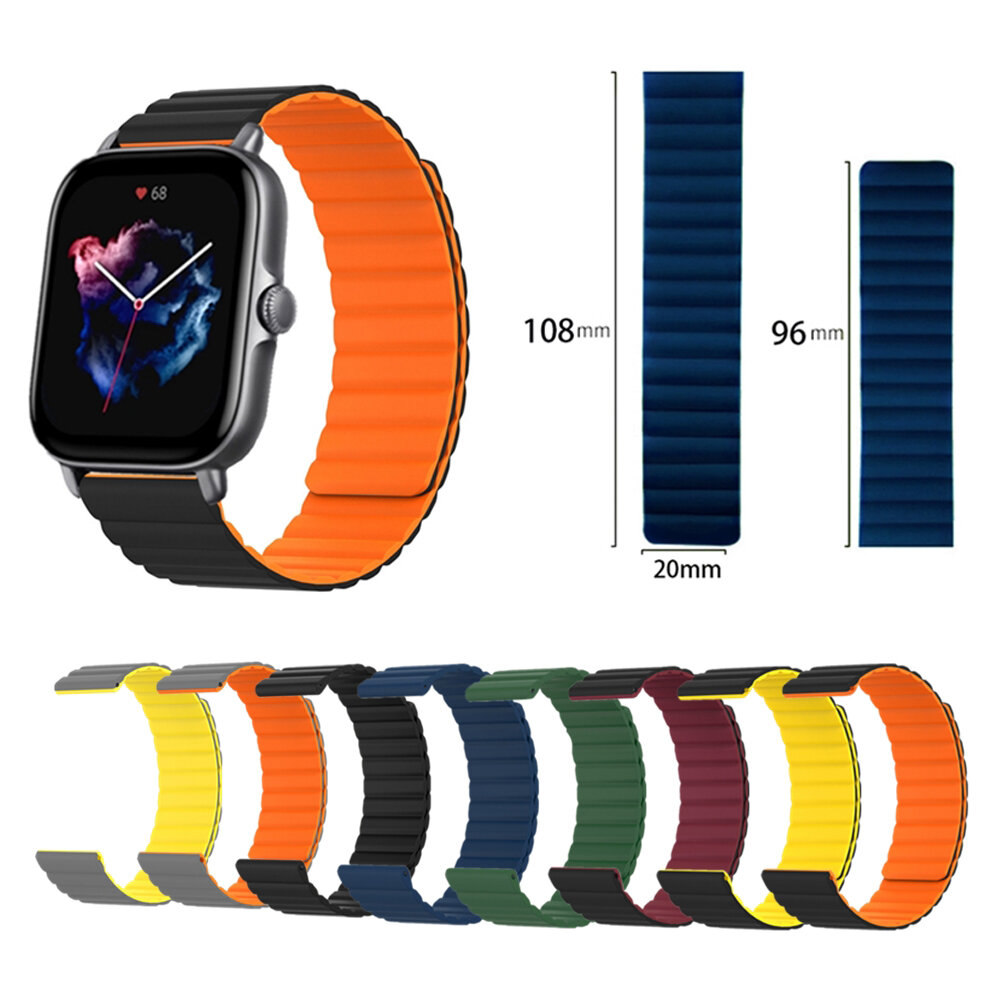 Bakeey 20mm Width Comfortable Breathable Sweatproof Soft Silicone Watch Band Strap Replacement for Huami Amazfit GTS 3