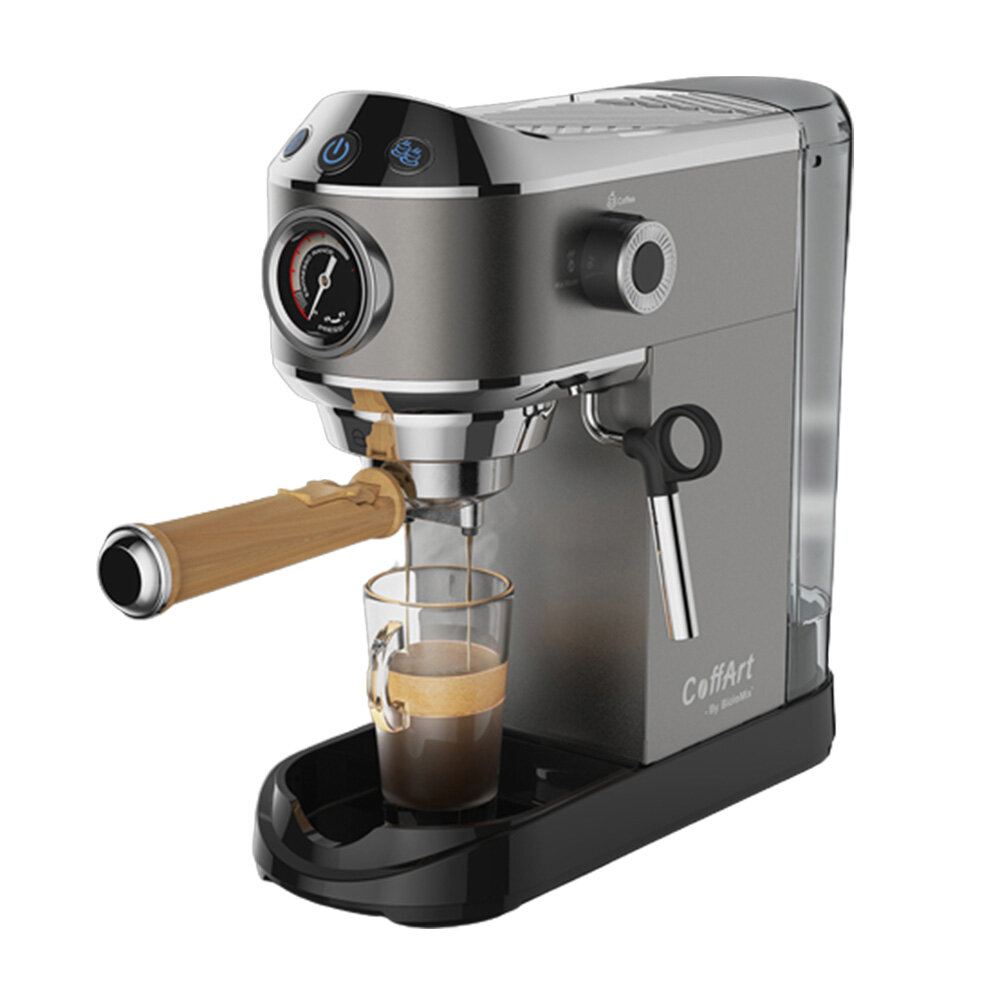 BioloMix 20 Bar Coffee Machine Semi-Automatic With Milk Steam Frother Wand For Espresso Cappuccino Latte And Mocha