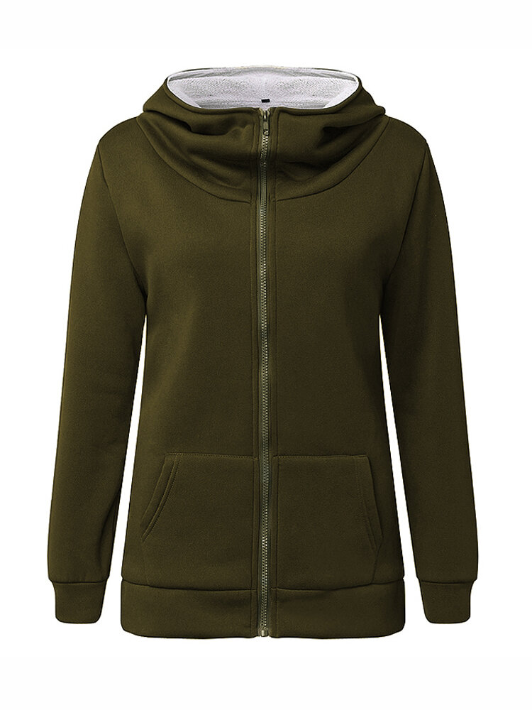 S-4xl women fleece hoodie outwear thicken coat Sale - Banggood.com