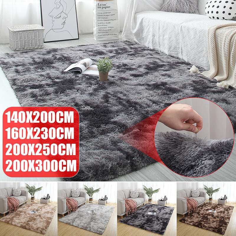 Large Floor Rug Fluffy Area Carpet Shaggy Soft Pad for Living Room Bedroom