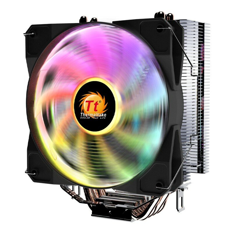 

Thermaltake S400 RGB CPU Cooler 4 тепловых трубки 4Pin PWM Поддержка Intel LGA775 / 115X / 1366/1200 и AMD AM4 / AM3 + /