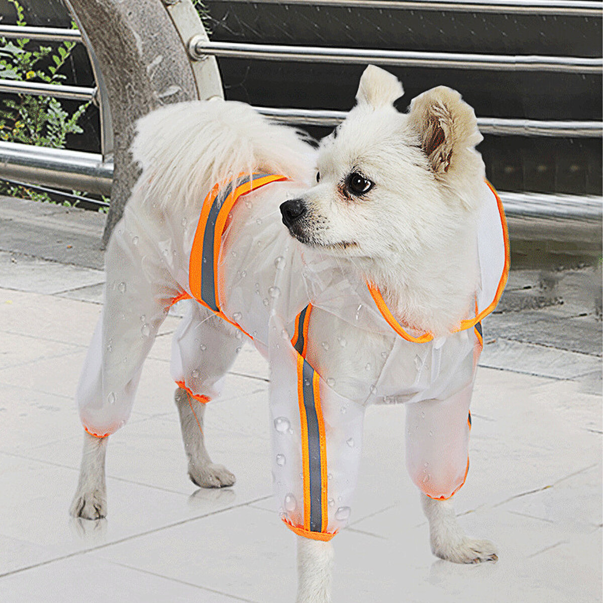 Pets Dog Clothes Hooded Raincoats Reflective Strip Dogs Rain Coat Waterproof Jackets Outdoor Breatha