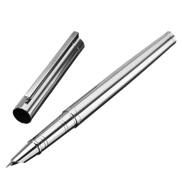 Jinhao 126 Classic Chrome Metal Fountain Pen Executive Extra Fine Nib Writing #P 