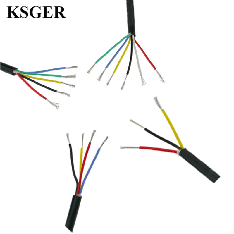 

KSGER Silicone Wire Cable Tinned Copper T12 Soldering Iron Station High Temperature Soft Jacket