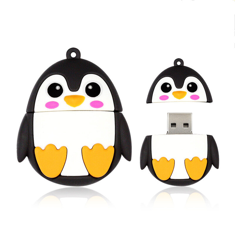 MicroDrive Mini USB Flash Drive 32GB/64GB/128GB Cartoon Owl Penguin Bee Pendrive High Speed External USB 2.0 Memory Stor