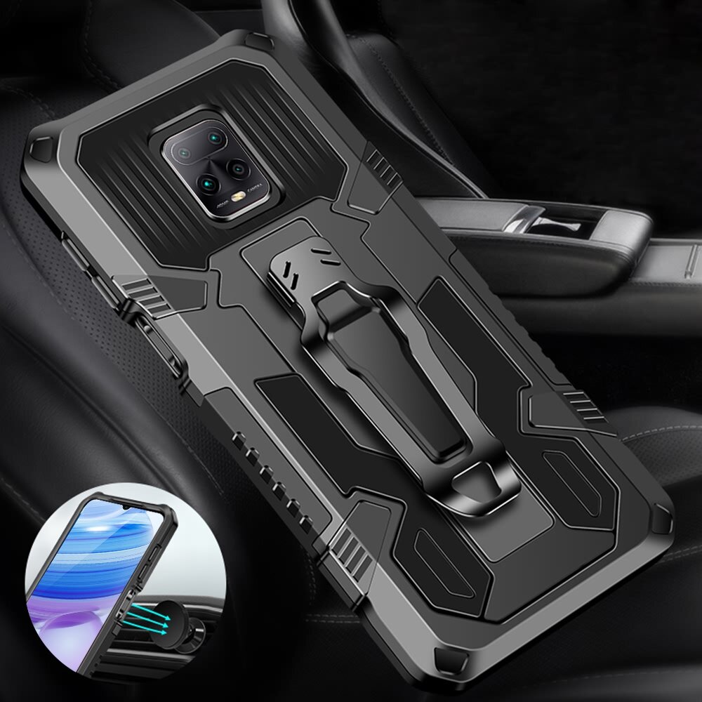 

Bakeey for Xiaomi Redmi Note 9S / Redmi Note 9 Pro Case Dual-Layer Rugged Armor Magnetic with Belt Clip Stand Non-Slip A