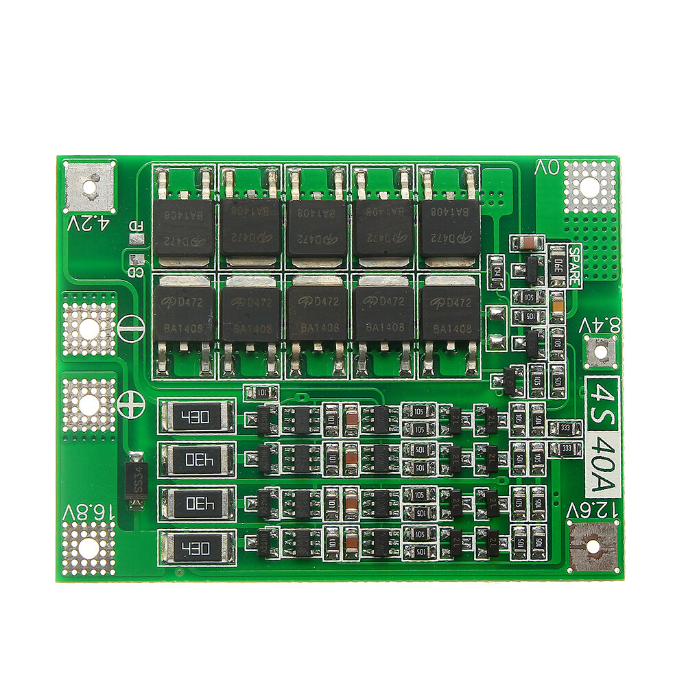 4S 40A Li-ion Lithium Battery 18650 Charger PCB BMS Protection Board with Balance For Drill Motor 14.8V 16.8V Lipo Cell