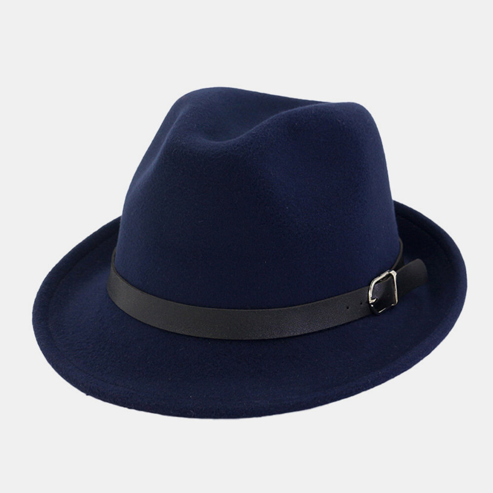 

Unisex Felt Casual Fashion Riding British Belt Buckle Adjustable Jazz Hat Top Hat Couple Hat Fedora