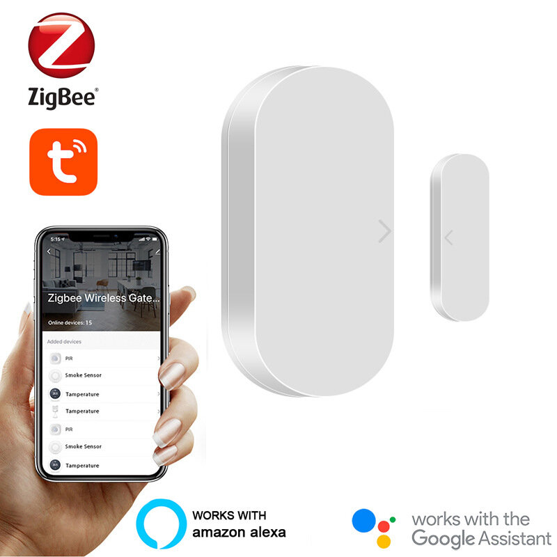 Tuya ZigBee3.0 Smart Door Sensor Intelligent Linkage Security Alarm Wireless Door Window Detector Support Tuya / Smart L