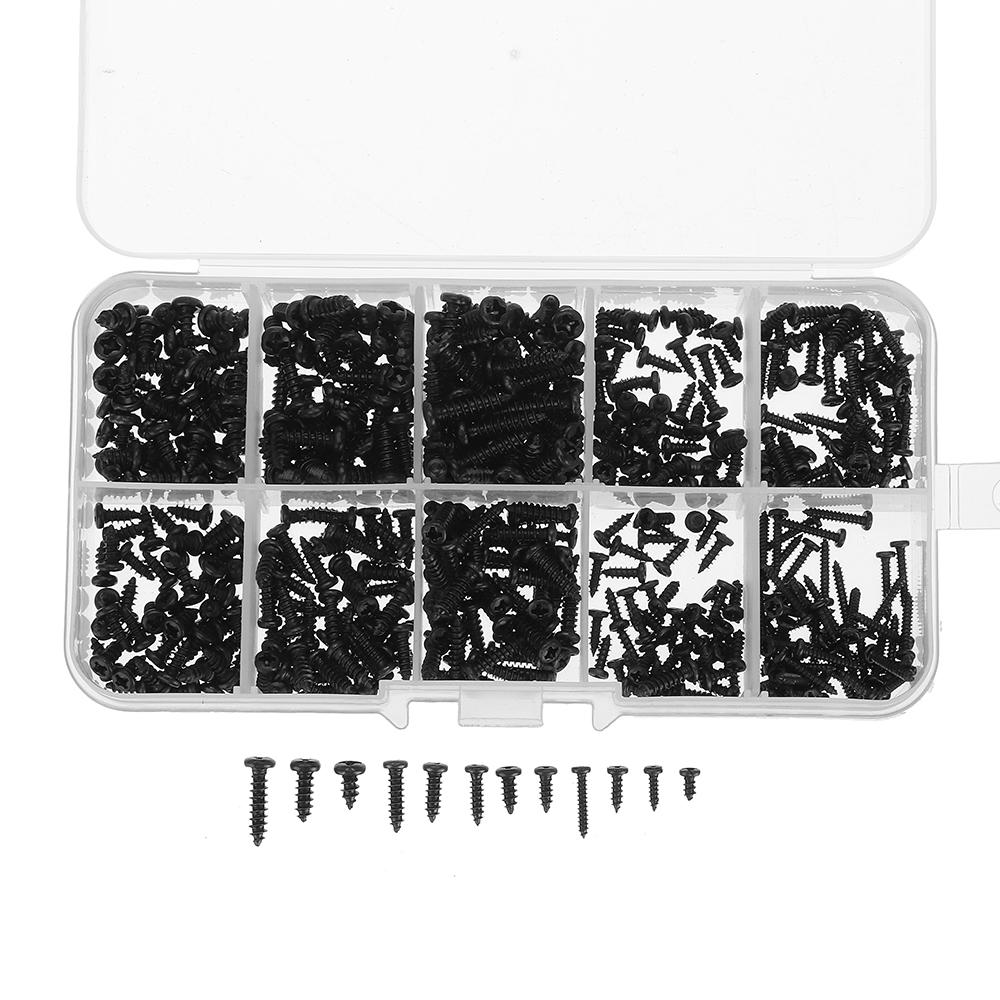 Suleve™ MXCP4 500Pcs P hilips Button Head Screw Carbon Steel Mini Electronic Notebook Laptop Repair Screw Self-Tapping B