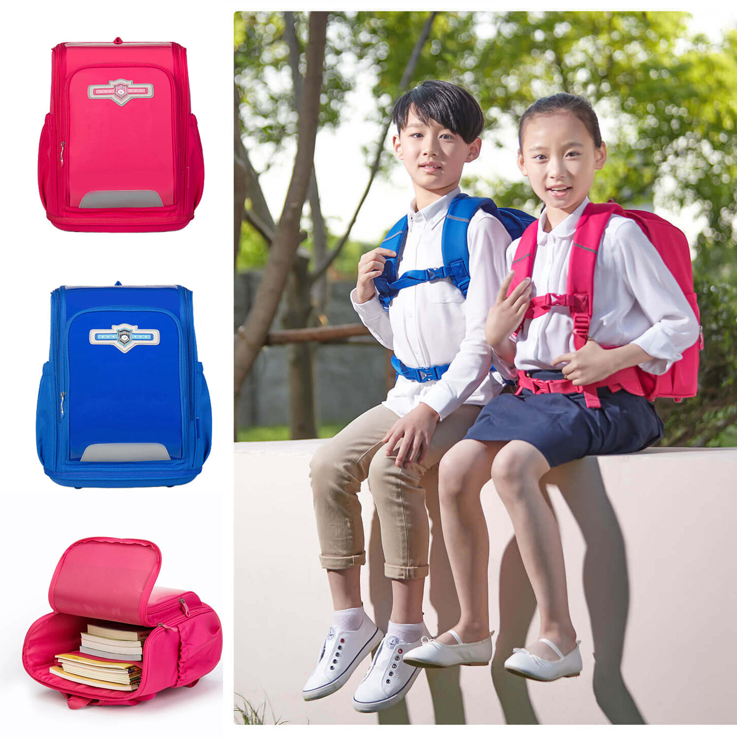 Xiaoyang enfants enfants sac à dos étudiant cartable cartable réduction du fardeau protéger la colonne vertébrale pour garçons filles