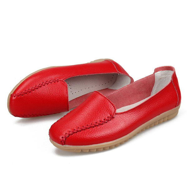 Women loafers shoes casual outdoor slip on leather flats Sale ...