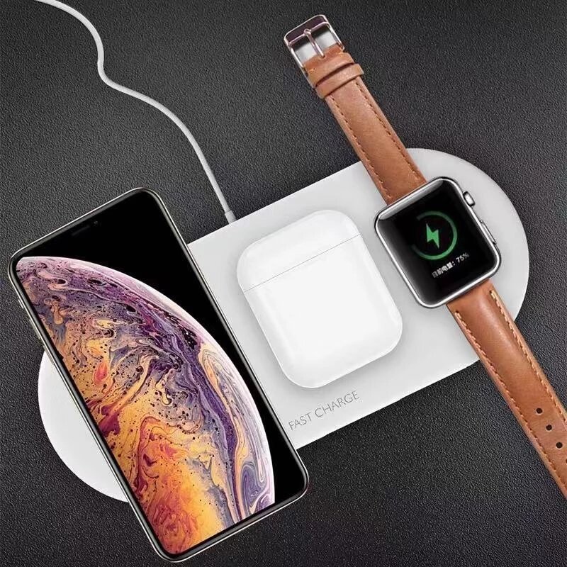 

OJD OJD-48 3 in 1 10W Wireless Charger Fast Wireless Charging Pad for Airpods Apple Watch 5 4 3 2 1 iWatch For iPhone 12