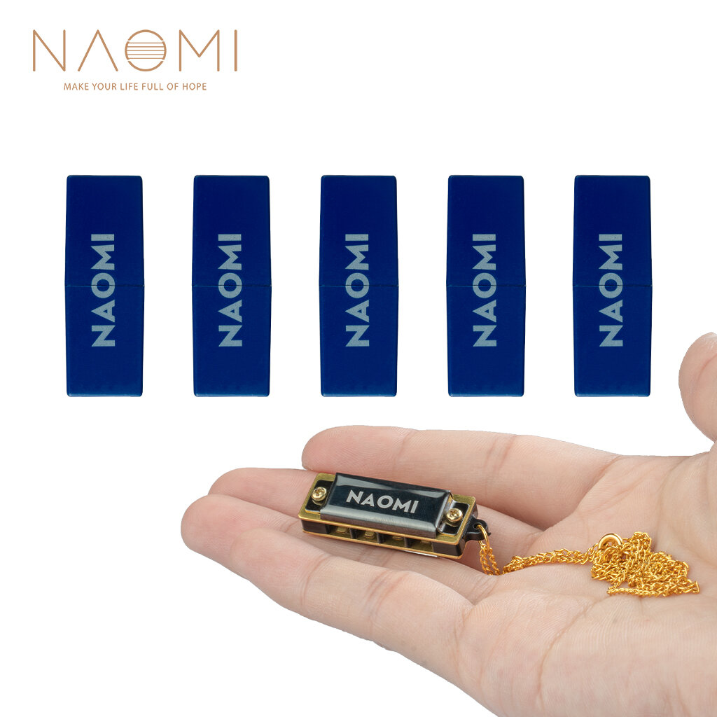 NAOMI 5 stks / 1 set 4 Gaten Mini Harmonica Ketting Messing Riet + Milieu ABS Kam In Sleutel van C M