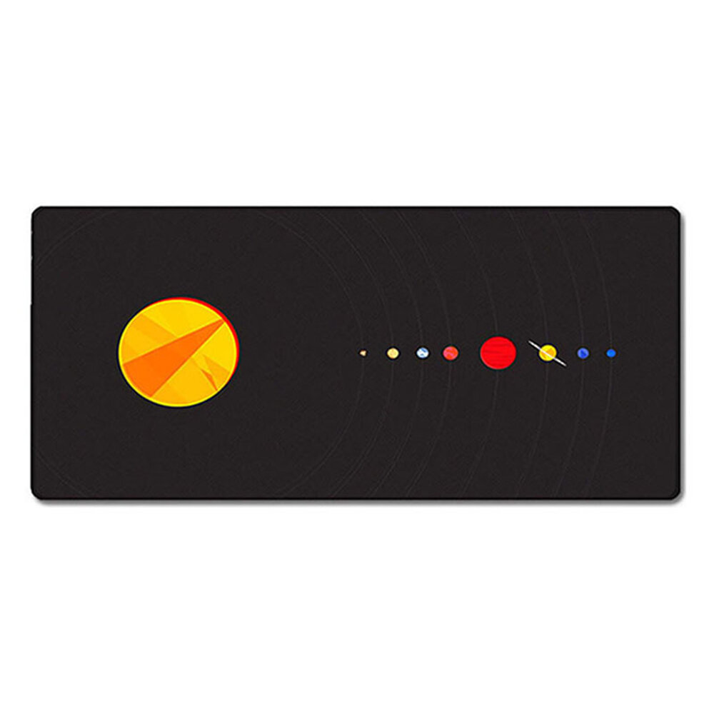 

Watercolor Solar System Mouse Pad Large Size Waterproof Thickened Locked Edge Anti-slip Rubber Desktop Game Mouse Mat Fo