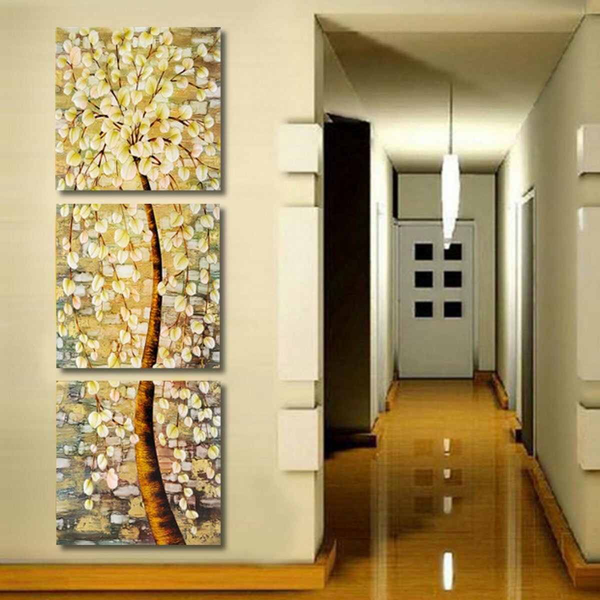 3 stks moderne kunst leven boom olie print muurschilderingen foto ingelijste schilderijen home decor