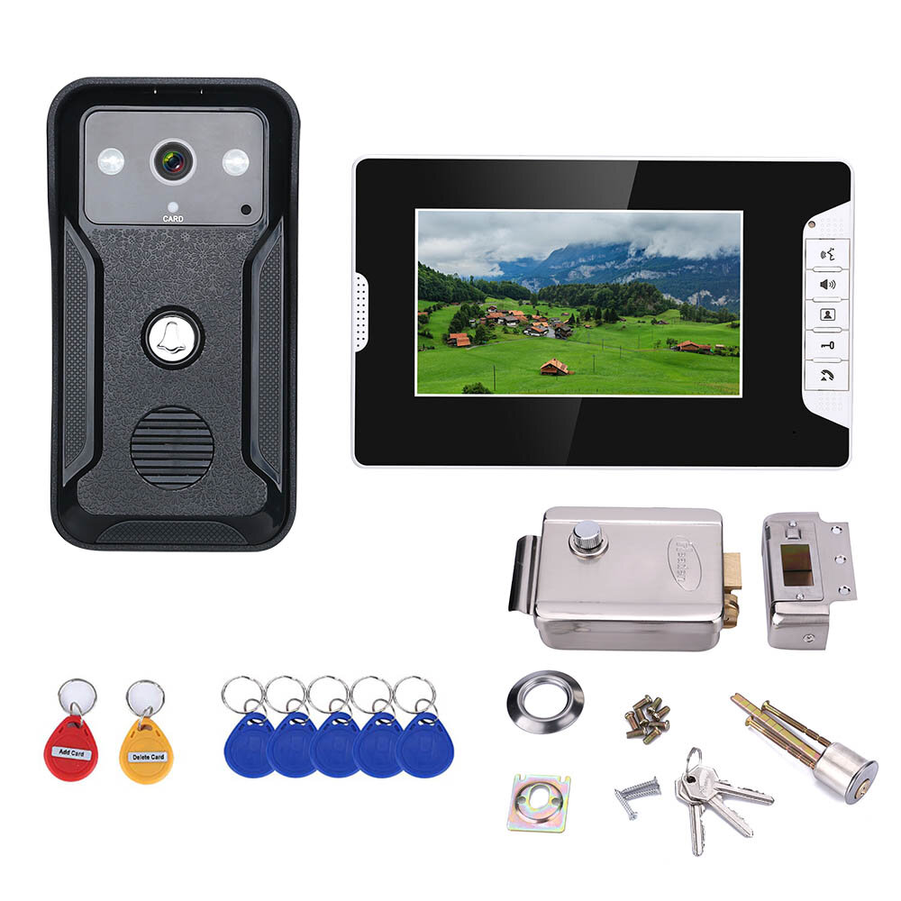 Ennio SY813QAIDEND11 7 inch video-intercom deurtelefoon RFID systeem met HD deurbel 1000TVL camera m