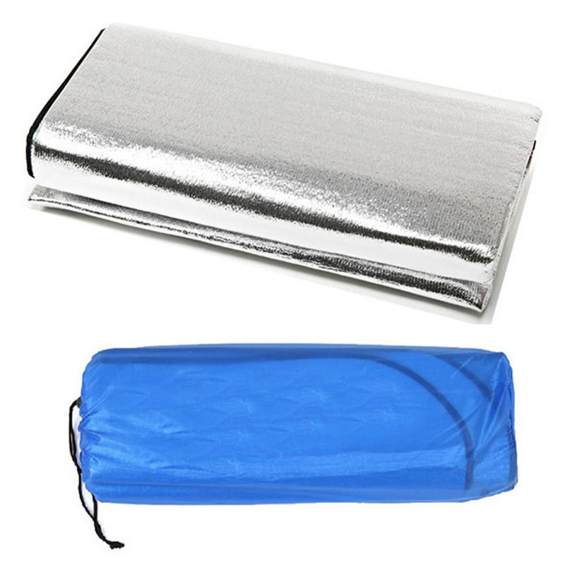 2x2m Zewnętrzna dwustronna mata z folii aluminiowej Piknik Moistureproof Składana podkładka do spania z torbą do przechowywania Outdoor Camping