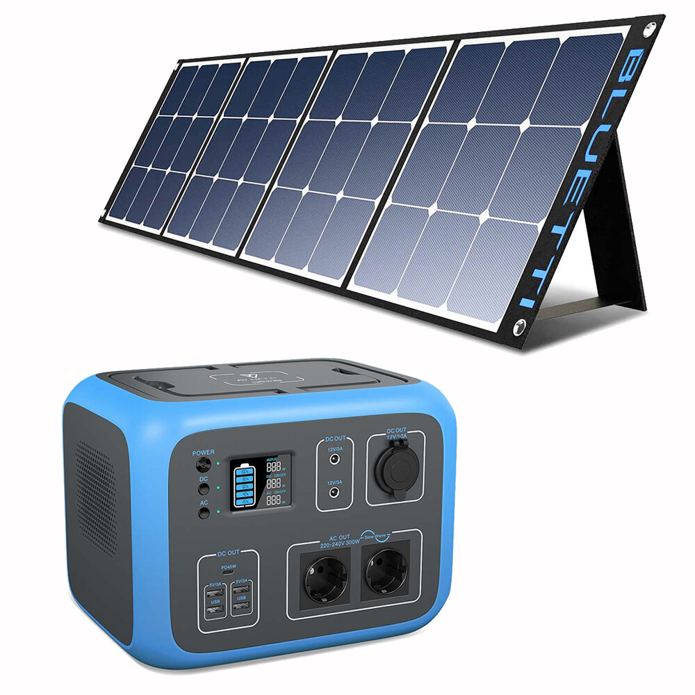 [Diretto UE] BLUETTI SP120 120W solare Pannello + BLUETTI AC50S 500WH/300W Kit di alimentazione di emergenza per esterni per centrale elettrica portatile