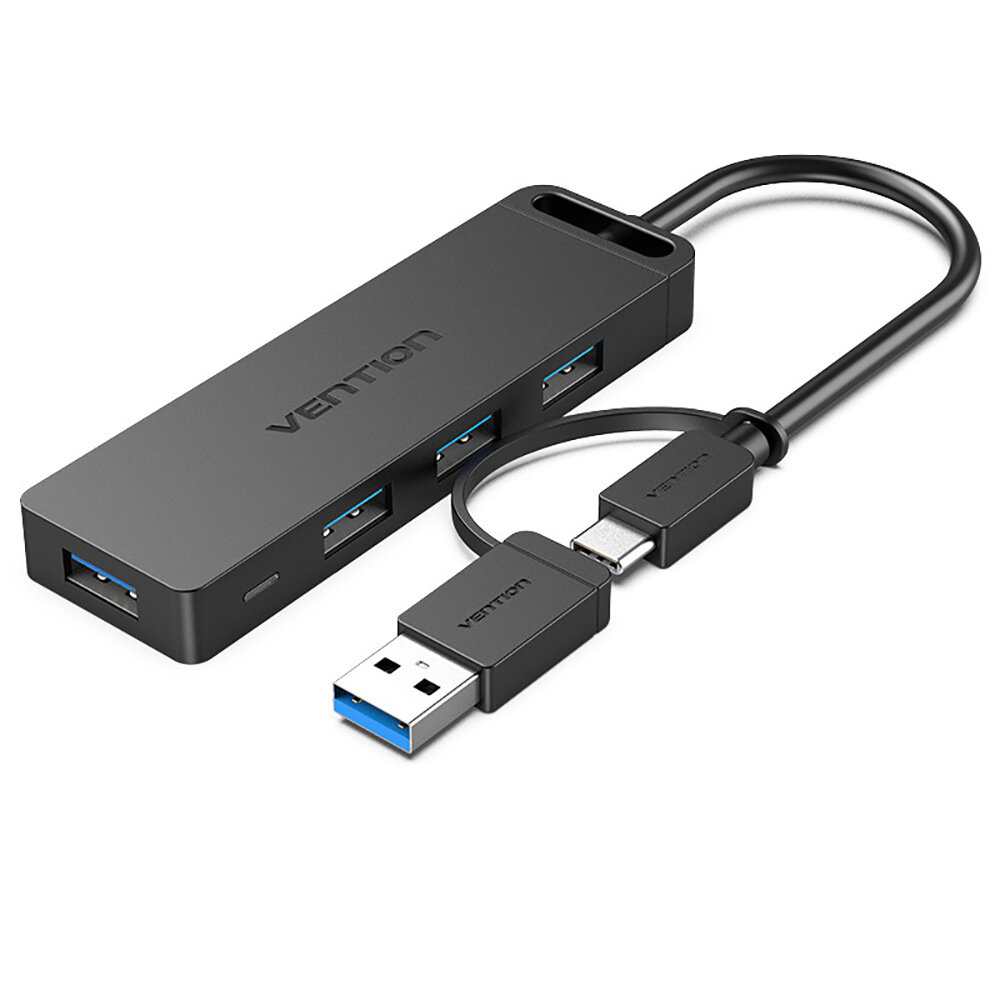 

Vention CHTBB 2-in-1 USB3.0 & Type-C Hub 4Ports USB3.0 USB-C to USB3.0 Adapter Micro USB Charging Port for Mac PC Tablet