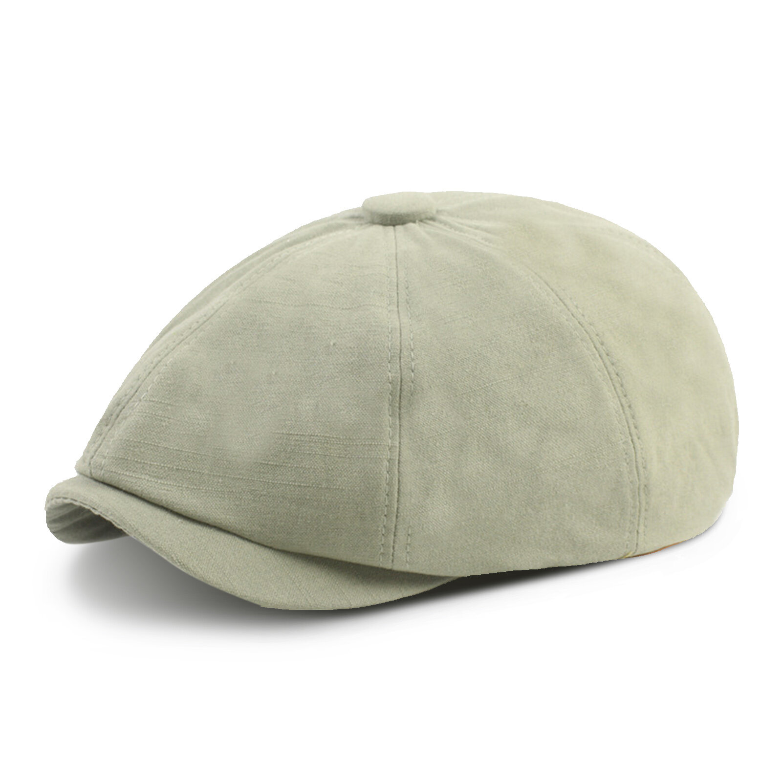Men Cotton Solid Color Casual Octagonal Hats Forward Hats Beret Flat Caps
